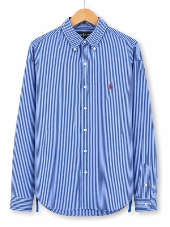 Tops - RALPH LAUREN striped button down shirt classic fit blue white